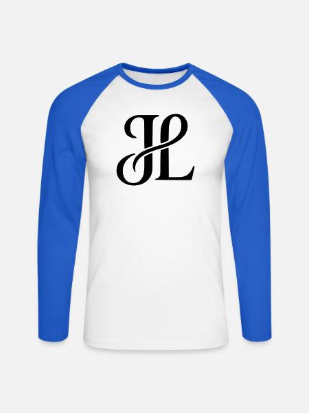 JL Signature Monogram Sweater - Unisex Baseballshirt langarm - Weiß/Royalblau