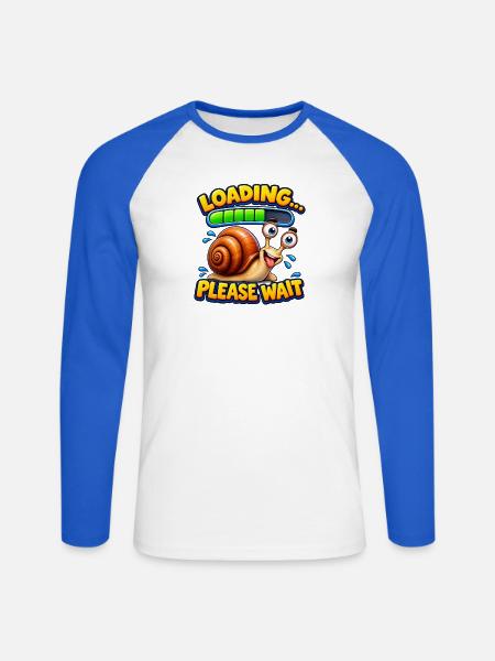 Lustige Ladeschnecke - Unisex Baseballshirt langarm - Weiß/Royalblau