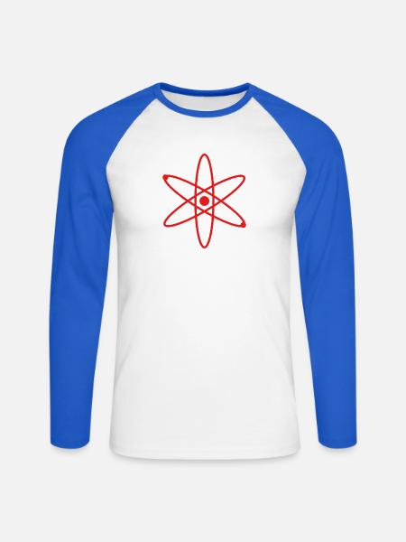 Atom - Unisex Baseballshirt langarm - Weiß/Royalblau