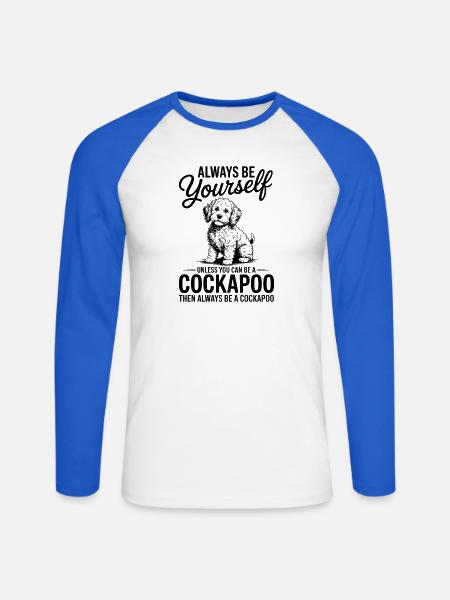 Cockapoo Spruch Hunde Lustiges Cockapoo Geschenk - Unisex Baseballshirt langarm - Weiß/Royalblau