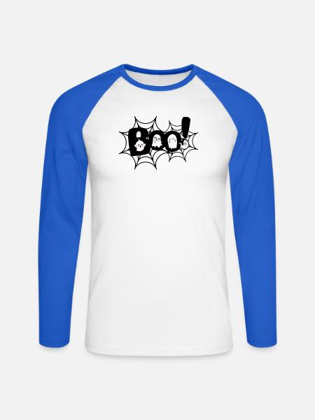 Buh! - Unisex Baseballshirt langarm - Weiß/Royalblau