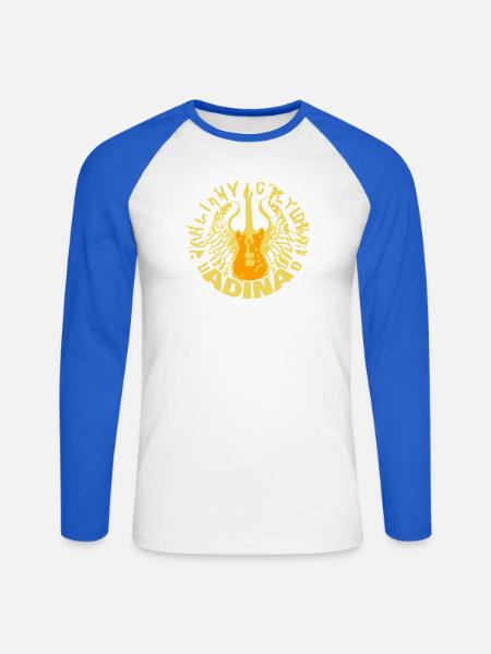 Adina als Name - Unisex Baseballshirt langarm - Weiß/Royalblau