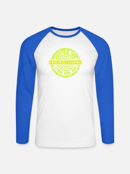 Beruf Keramiker - Unisex Baseballshirt langarm - Weiß/Royalblau
