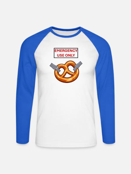 Notfall-Pretzel-Exklusivnutzung - Unisex Baseballshirt langarm - Weiß/Royalblau