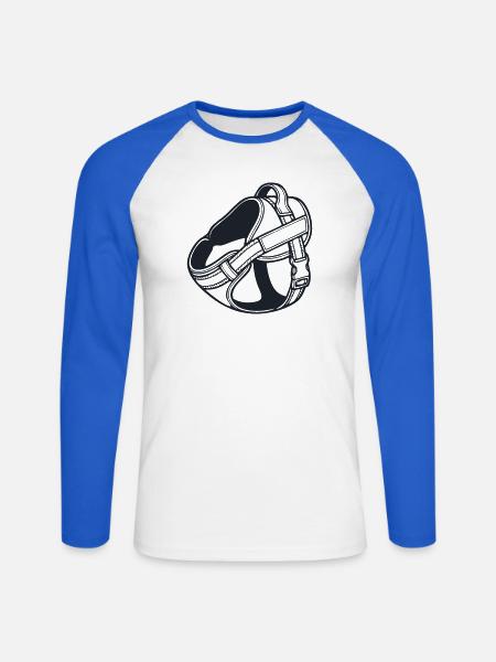 Hundegeschirr Brustgeschirr Icon - Unisex Baseballshirt langarm - Weiß/Royalblau