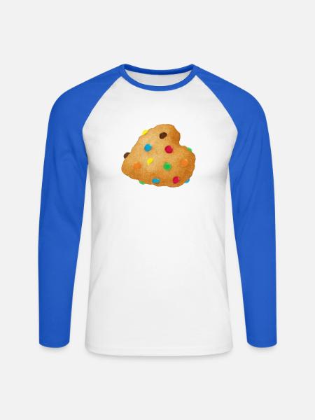Buntes Konfetti-Keks - Unisex Baseballshirt langarm - Weiß/Royalblau