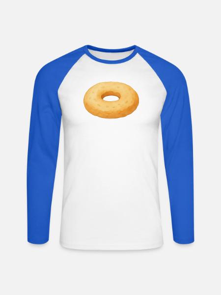 Hoop-Keks - Unisex Baseballshirt langarm - Weiß/Royalblau