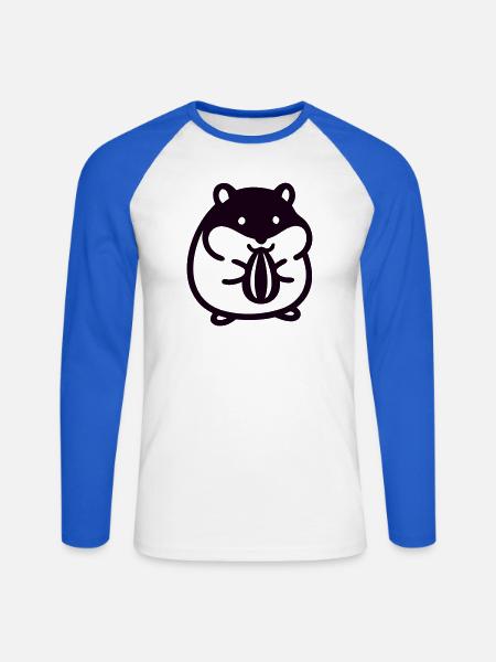 Suesser Hamster Icon - Unisex Baseballshirt langarm - Weiß/Royalblau