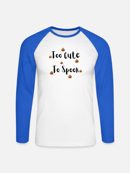 Spooky Pumpkin Scatter - Unisex Baseballshirt langarm - Weiß/Royalblau