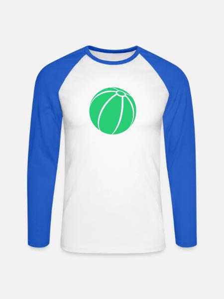 Beachball - Unisex Baseballshirt langarm - Weiß/Royalblau