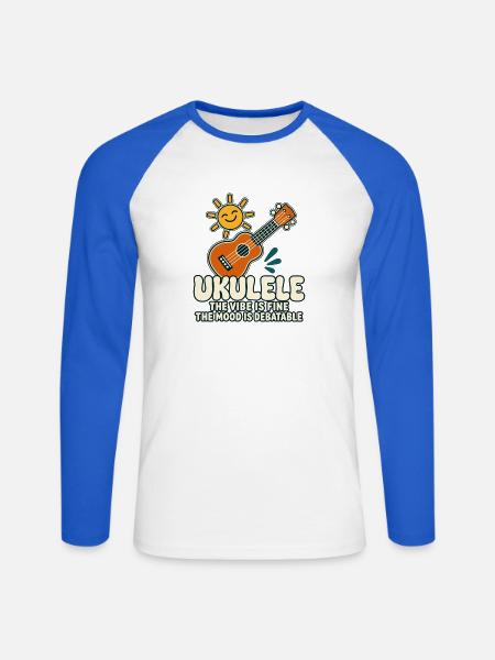 Lustiger Ukulele-spieler Dunkler Humor - Unisex Baseballshirt langarm - Weiß/Royalblau
