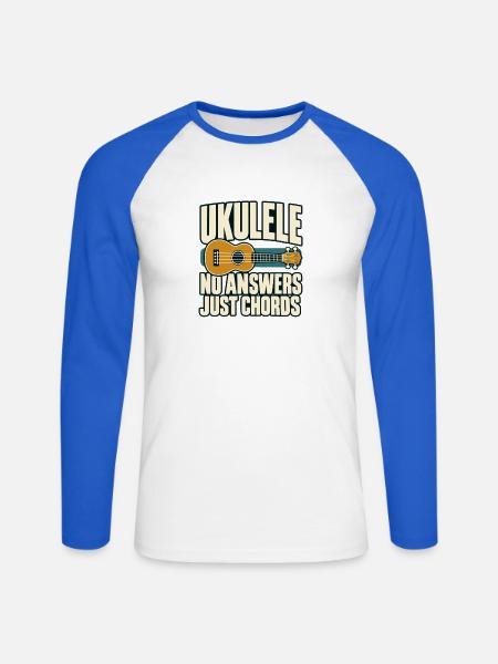 Lustiger Ukulele-spieler Dunkler Humor - Unisex Baseballshirt langarm - Weiß/Royalblau