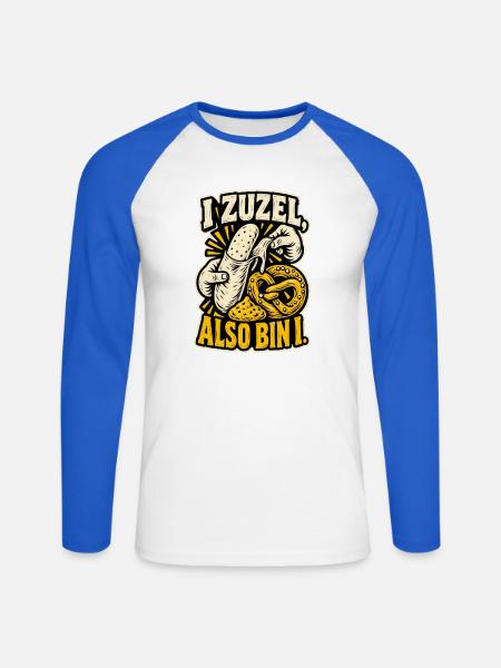 I zuzel also bin i - Unisex Baseballshirt langarm - Weiß/Royalblau