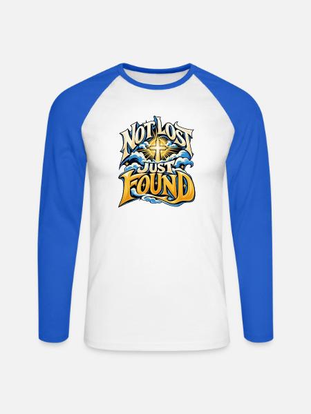 Not Lost Just Found Cross - Unisex Baseballshirt langarm - Weiß/Royalblau
