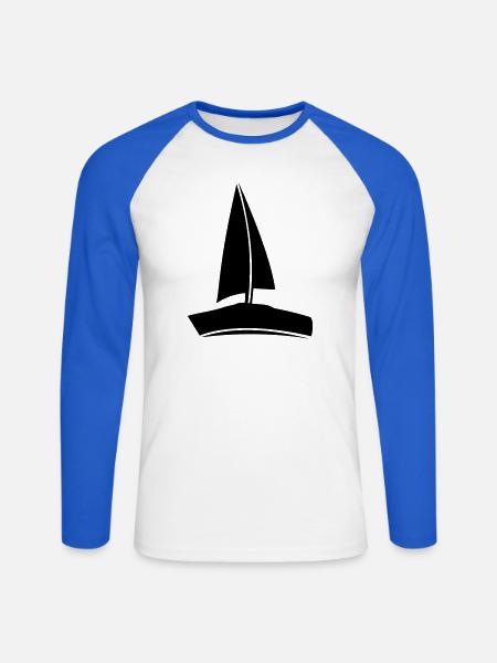 boot1 - Unisex Baseballshirt langarm - Weiß/Royalblau
