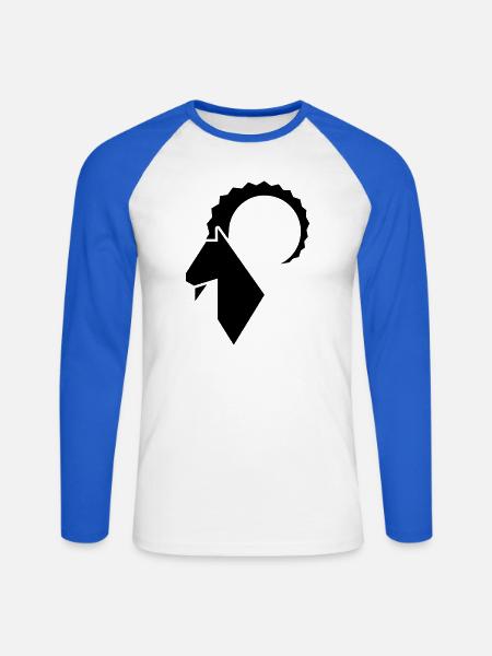 Biohof Gunz 3 - Unisex Baseballshirt langarm - Weiß/Royalblau