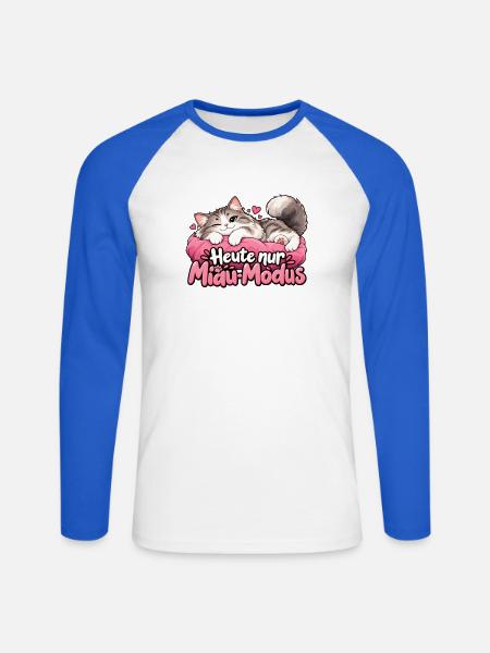 Heute nur Miau-Modus - Unisex Baseballshirt langarm - Weiß/Royalblau