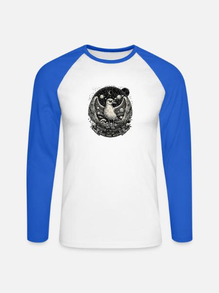Möwen Kosmos - Unisex Baseballshirt langarm - Weiß/Royalblau