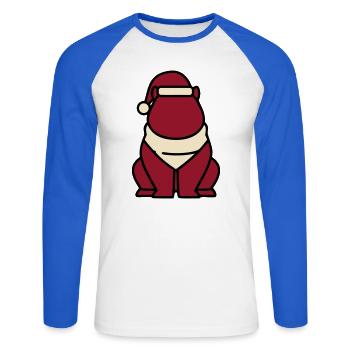 Capybara Weihnachten Icon - Unisex Baseballshirt langarm - Weiß/Royalblau - Vorne - Nik (191cm)