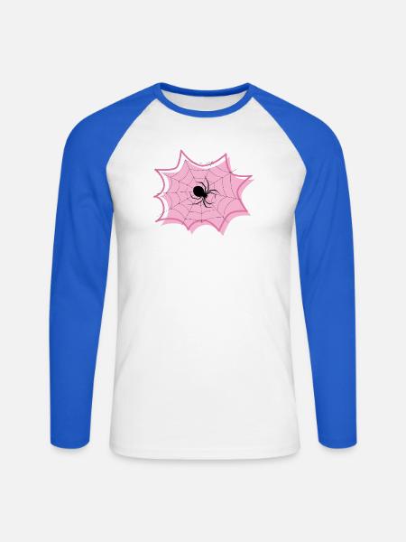 Spinne - Unisex Baseballshirt langarm - Weiß/Royalblau