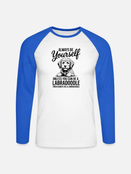 Labradoodle Sprüche Lustiges Labradoodle Geschenk  - Unisex Baseballshirt langarm - Weiß/Royalblau