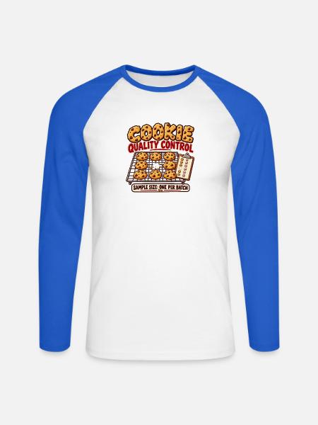 Cookie-Qualitätskontrolle – eine pro Charge - Unisex Baseballshirt langarm - Weiß/Royalblau