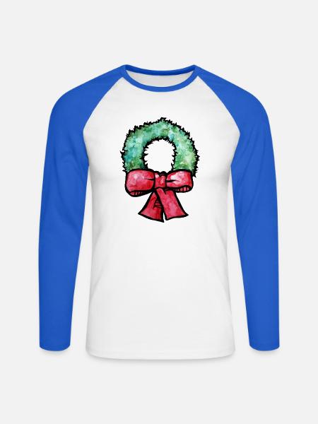 Grüne Afro-Krone mit roter Schleife - Unisex Baseballshirt langarm - Weiß/Royalblau
