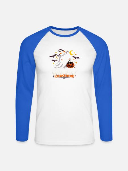 Gruseliger Halloween Geist Spruch Gruselzeit - Unisex Baseballshirt langarm - Weiß/Royalblau