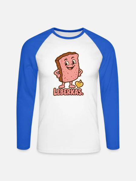 Leberkas Kostüm Paar - Unisex Baseballshirt langarm - Weiß/Royalblau