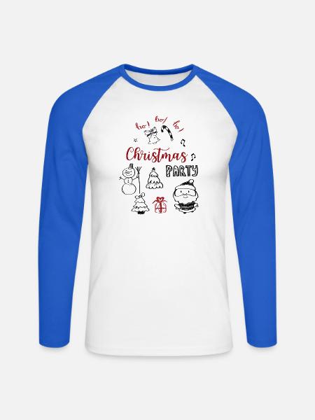 Christmas Party - Unisex Baseballshirt langarm - Weiß/Royalblau