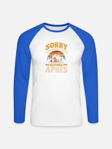 Skiurlaub Biertrinker Wintersport Party - Unisex Baseballshirt langarm - Weiß/Royalblau