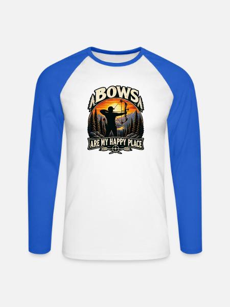 Bogenschießen, Bogenschütze - Unisex Baseballshirt langarm - Weiß/Royalblau
