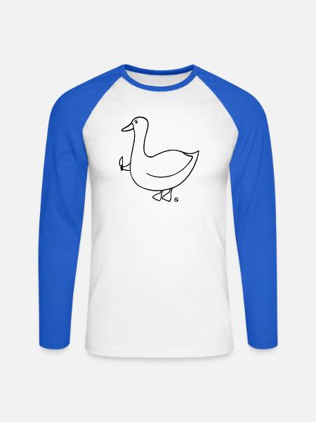 Gans Wütend - Unisex Baseballshirt langarm - Weiß/Royalblau