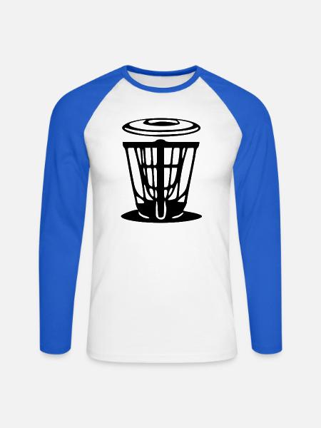 Discgolf Geschenkidee Spieler - Unisex Baseballshirt langarm - Weiß/Royalblau