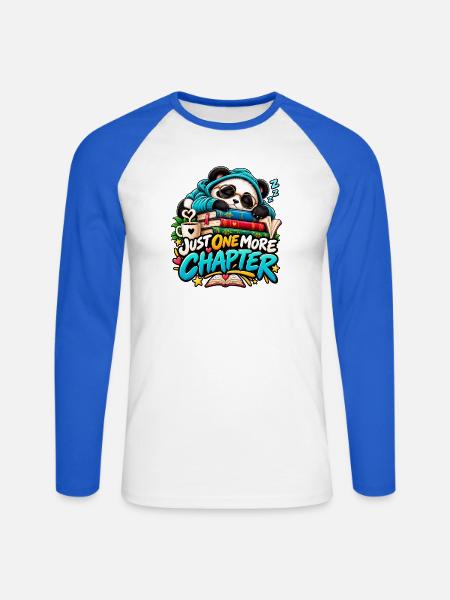Sleepy Panda und ergänzendes Kapitel - Unisex Baseballshirt langarm - Weiß/Royalblau