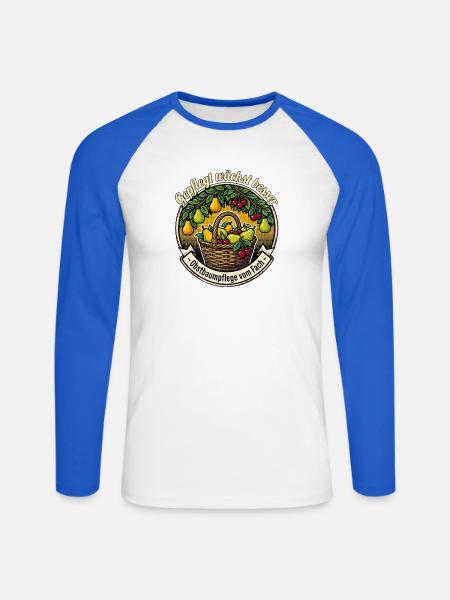 Obstbaum Pfleger - Unisex Baseballshirt langarm - Weiß/Royalblau