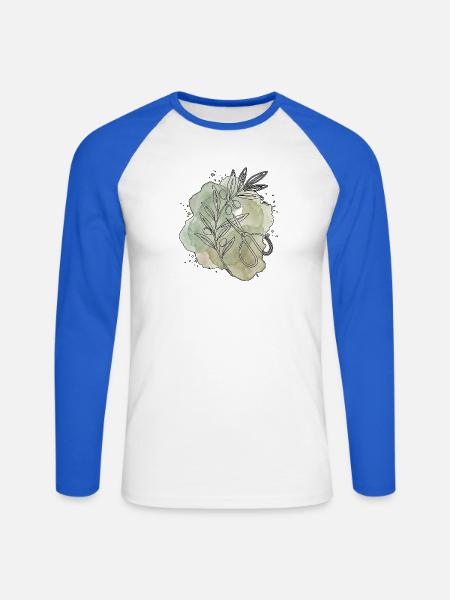 Olivenbaum Experte - Unisex Baseballshirt langarm - Weiß/Royalblau