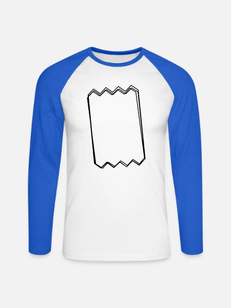 Kassenbon handgezeichnet - Unisex Baseballshirt langarm - Weiß/Royalblau