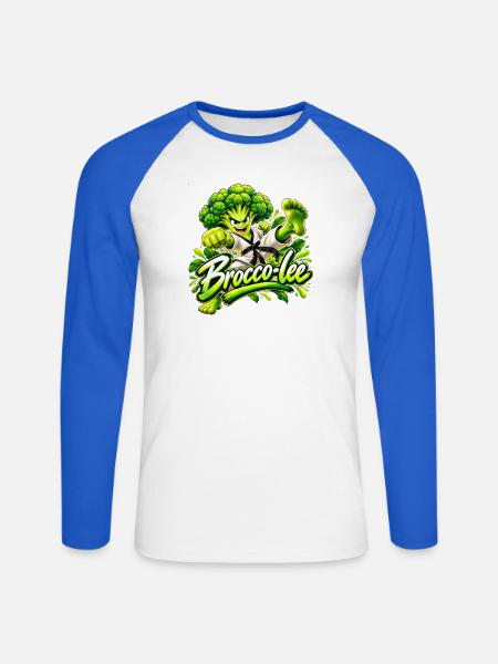 Brocco-Lee Karate Kraft - Unisex Baseballshirt langarm - Weiß/Royalblau