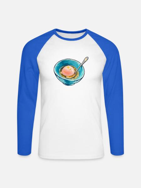 Blaue Aquarell-Eierschale - Unisex Baseballshirt langarm - Weiß/Royalblau