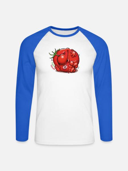 Faule Tomate - Unisex Baseballshirt langarm - Weiß/Royalblau
