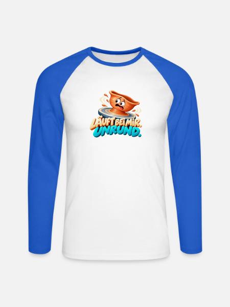 Läuft bei mir Unrund - Unisex Baseballshirt langarm - Weiß/Royalblau