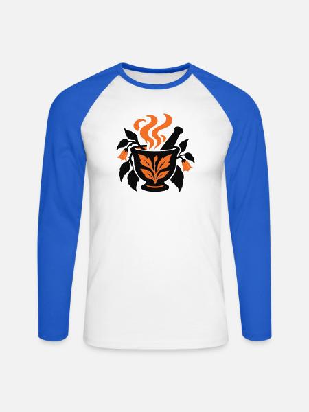 Moerser Kraeuter Hexen Logo - Unisex Baseballshirt langarm - Weiß/Royalblau