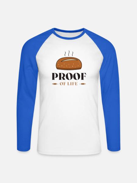 Motiv des Lebensbeweis-Brots - Unisex Baseballshirt langarm - Weiß/Royalblau