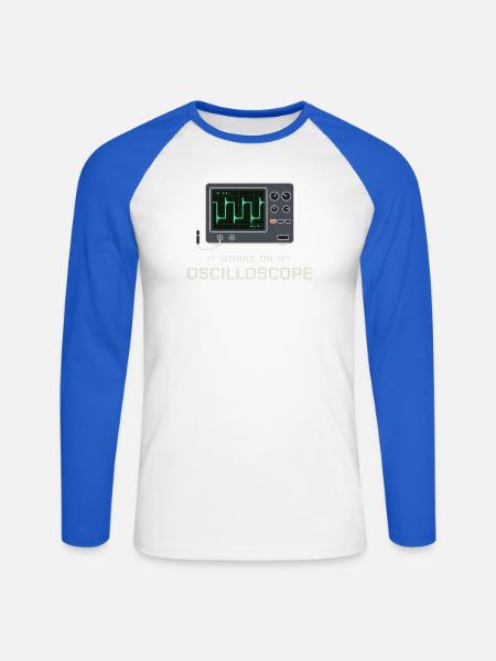 Es funktioniert an meinem Oszilloskop - Unisex Baseballshirt langarm - Weiß/Royalblau