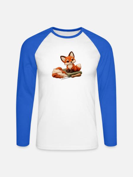 Filzfuchs-Basteltisch - Unisex Baseballshirt langarm - Weiß/Royalblau