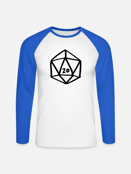 D20-Glyphe - Unisex Baseballshirt langarm - Weiß/Royalblau