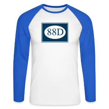 Chinesisches Abzeichen der 88. Division (Alternative Version) - Unisex Baseballshirt langarm - Weiß/Royalblau - Vorne - Nik (191cm)