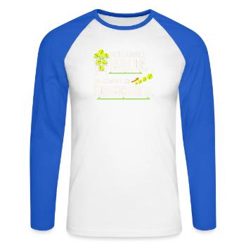 Tennistrainer Tennis Coach Tennislehrer Geschenk - Unisex Baseballshirt langarm - Weiß/Royalblau - Vorne - Nik (191cm)