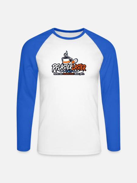 PflasterLaster Kaffee Motiv - Unisex Baseballshirt langarm - Weiß/Royalblau